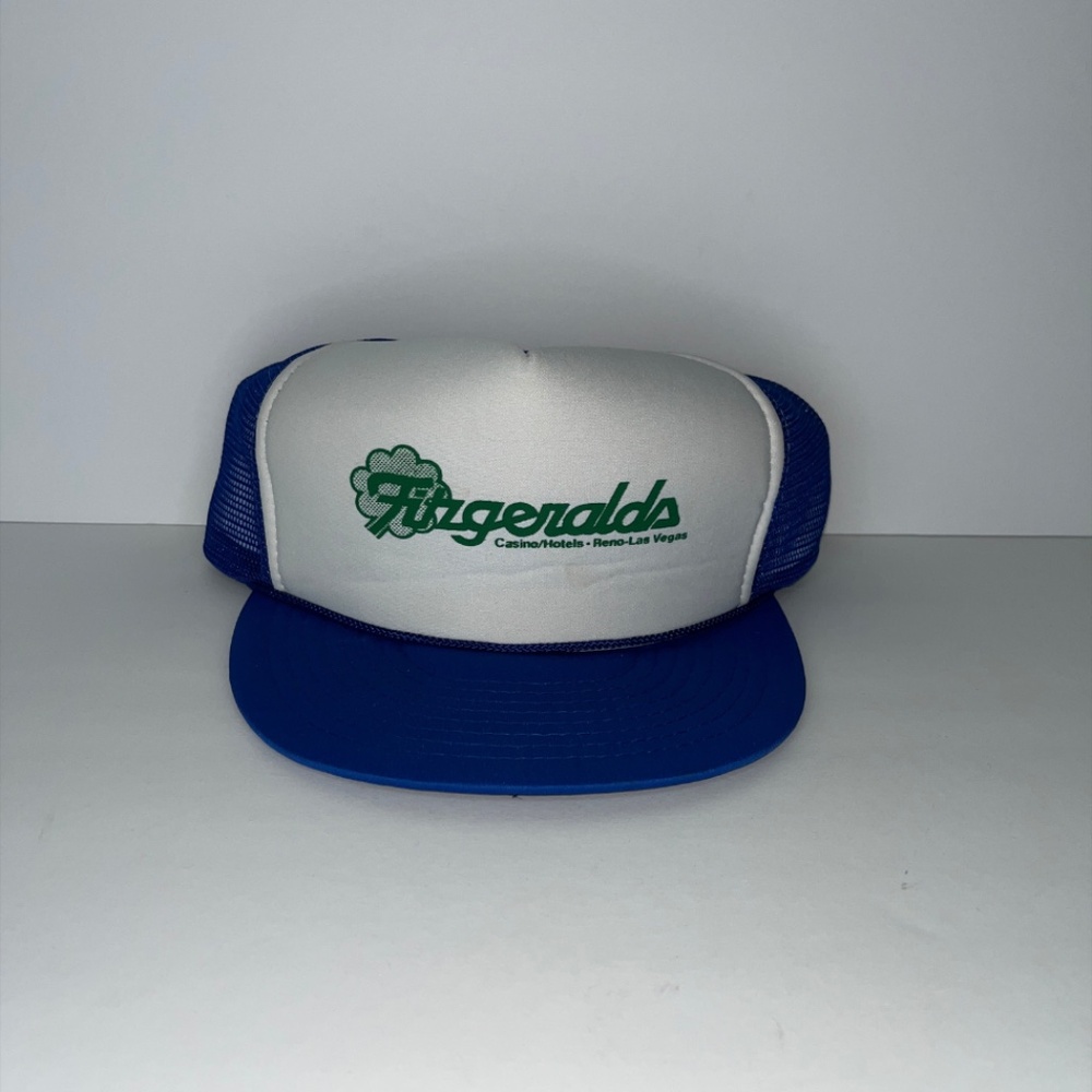Vintage Fitzgeralds Casino Trucker Hat Blue Mesh Snapback